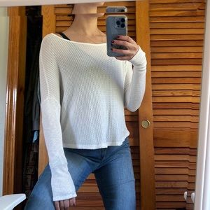 Francesca’s off white waffle knit top